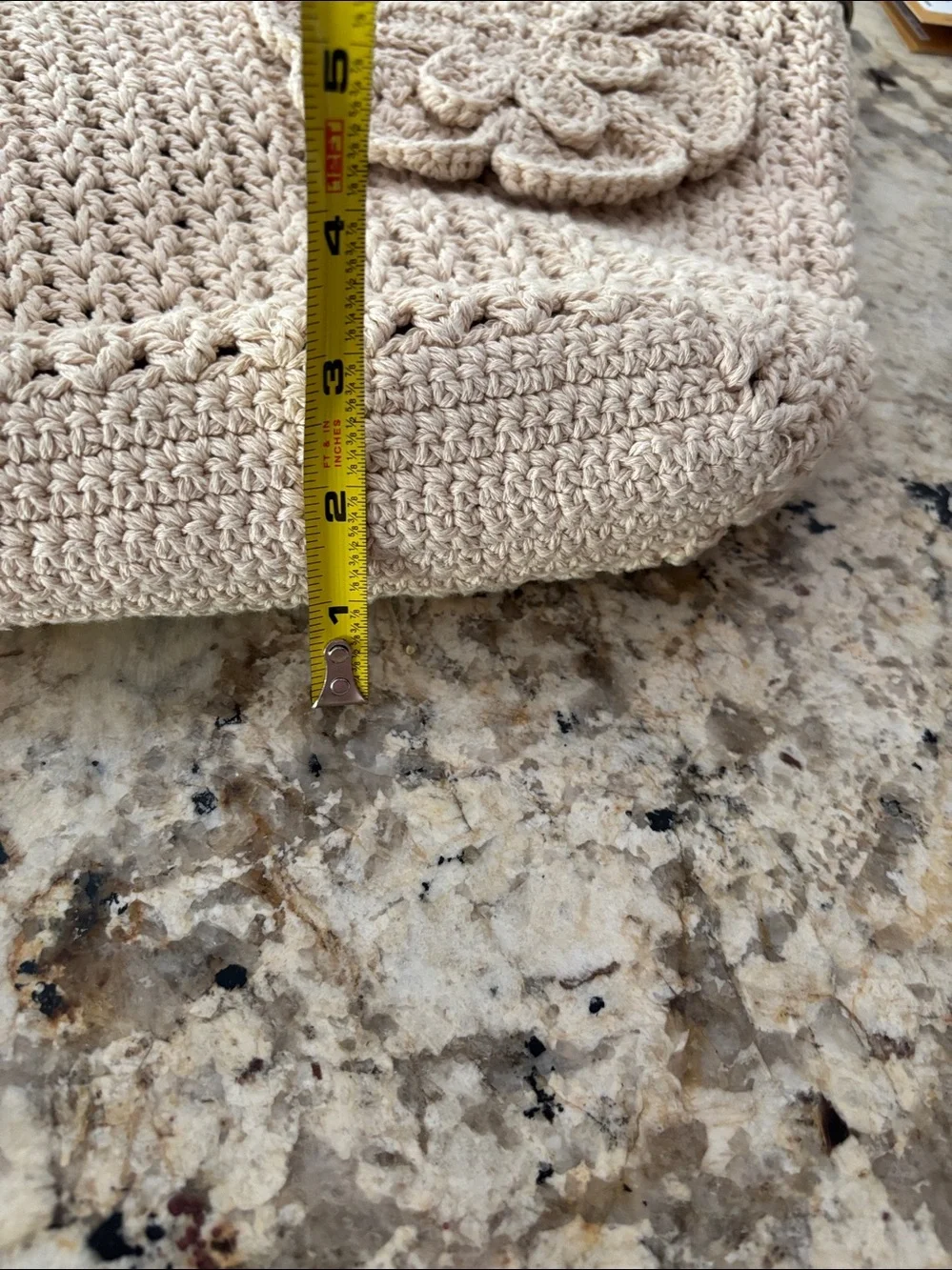 Patricia Nash Mazara Cream Crochet Tote with Bamboo Handles